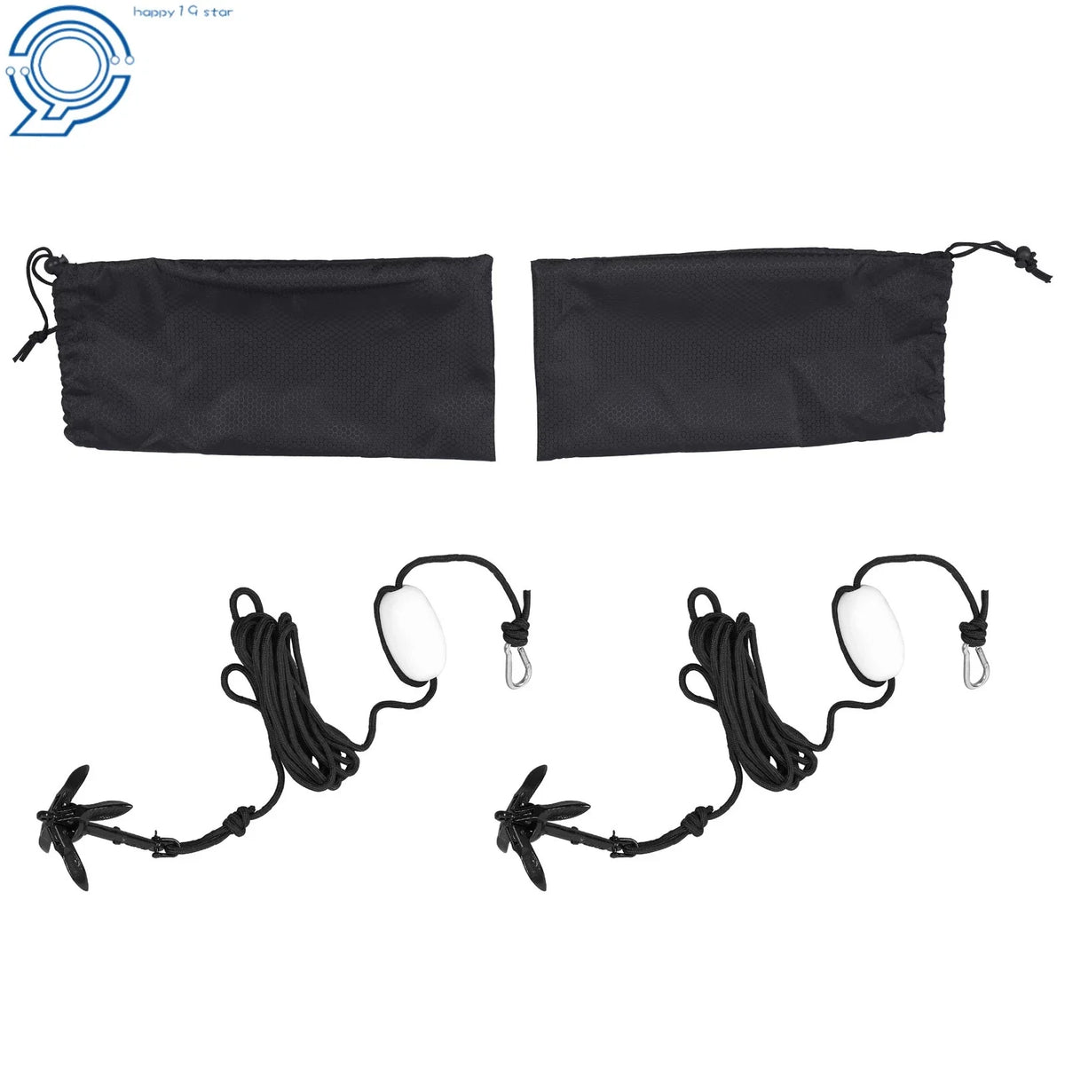 2X Folding Anchor Kit 1.5lb with 26.2ft Rope for PWC Canoe Jet Ski