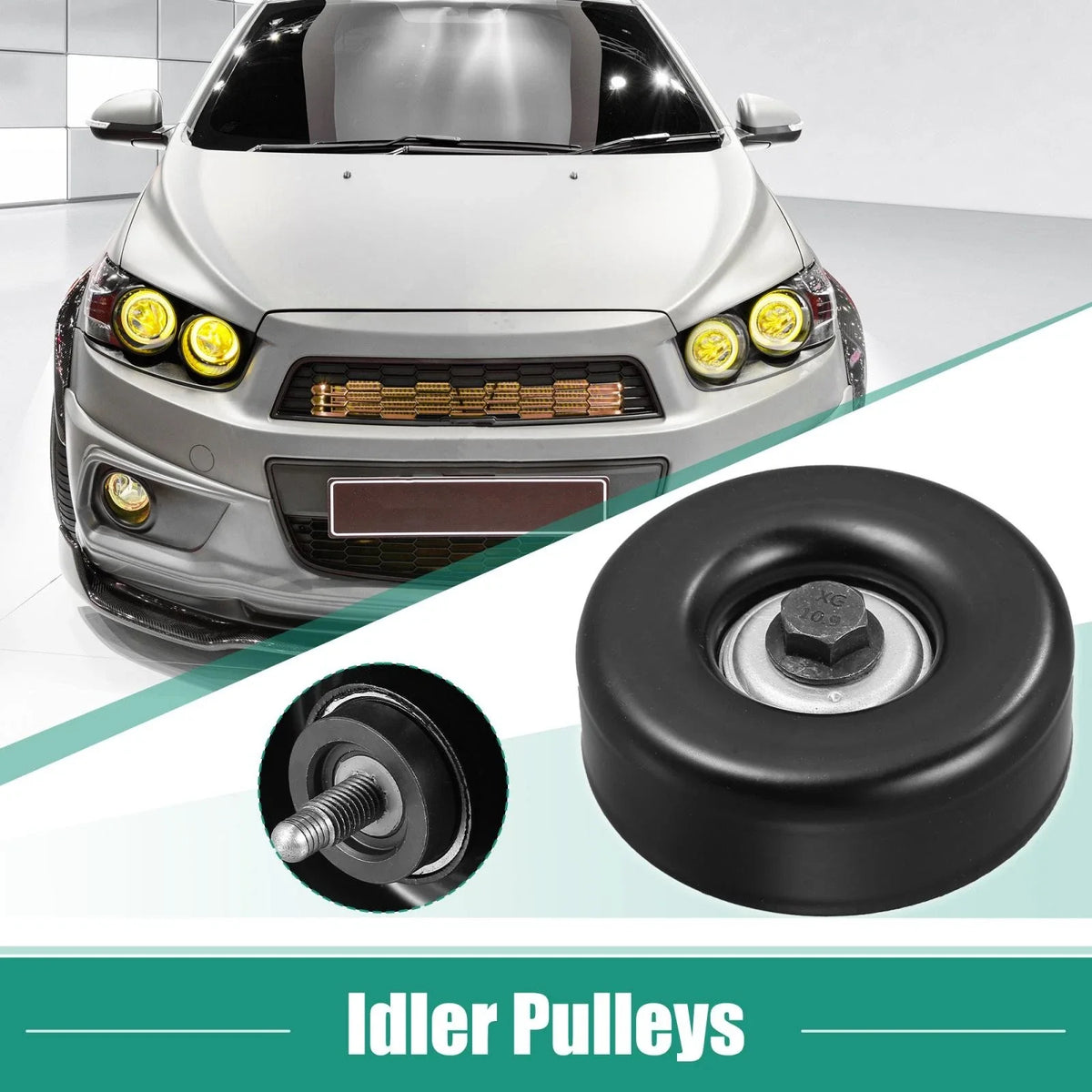 Idler Pulley for Chevrolet 36299 (with Bolt Insert Dust Shield Retainer Spacer)