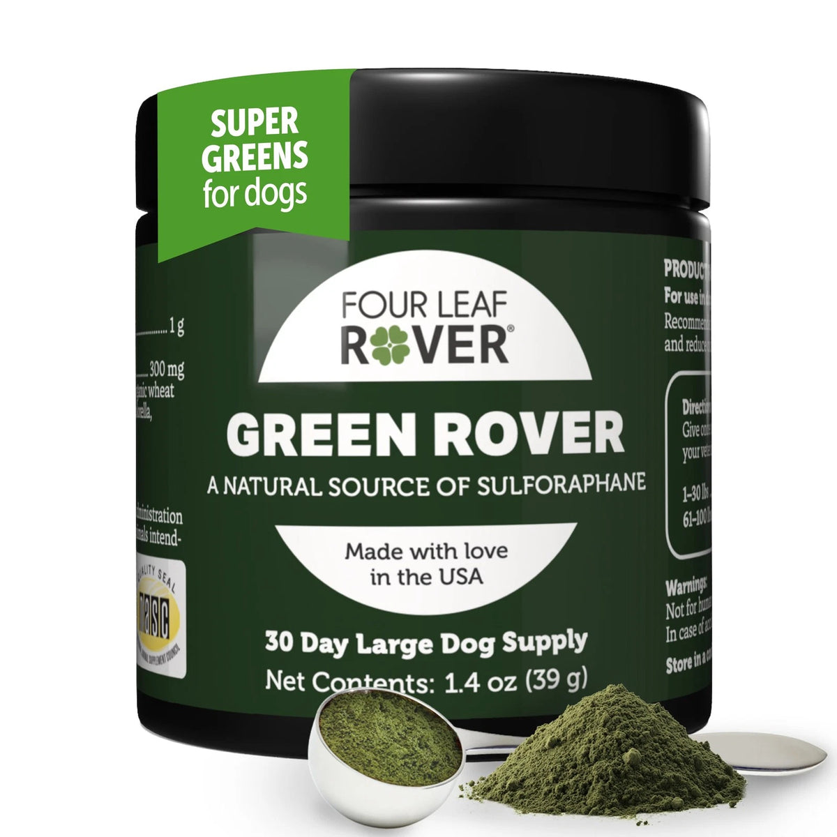 Green Rover Greens for Dogs Powder with Organic Broccoli Sprouts