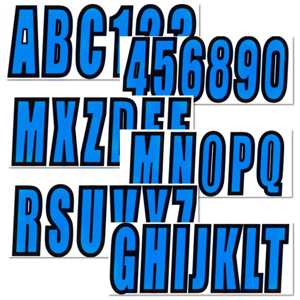 Sticker Decals A-Z Letters & 0-9 Numbers for Marine Boat (Boat Stickers)