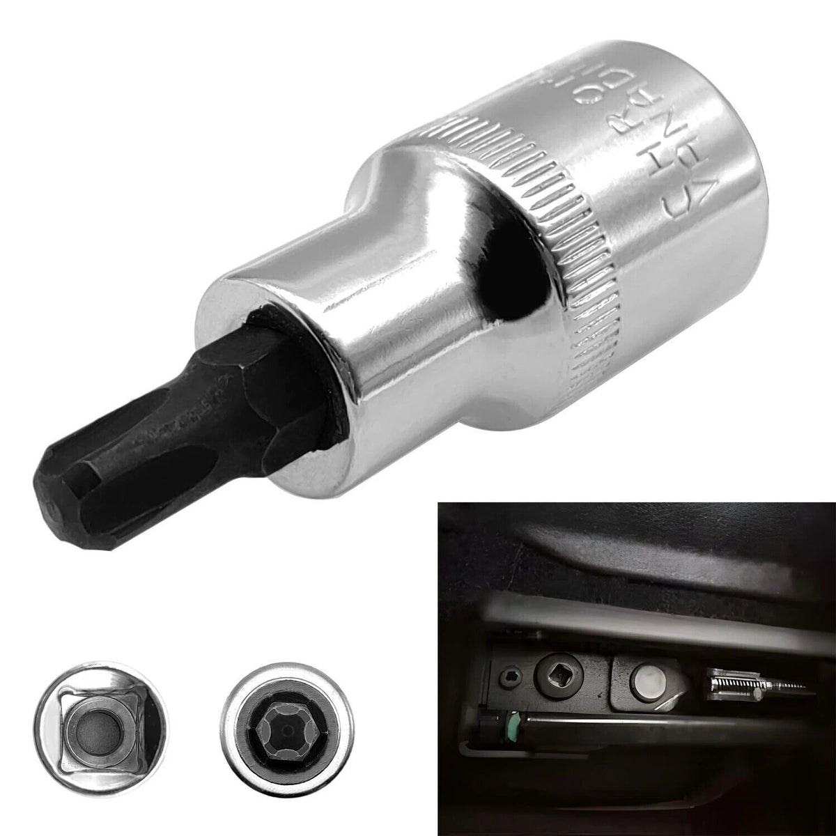 2X Car Seat Screw Removal Socket Tool 1/2" DR 4 Teeth for Jeep Cherokee