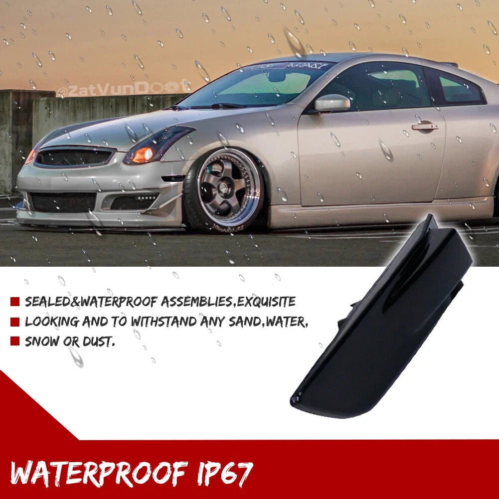 Smoked Front Bumper Side Marker Signal Lights for Infiniti G35 Coupe (2003–2007)