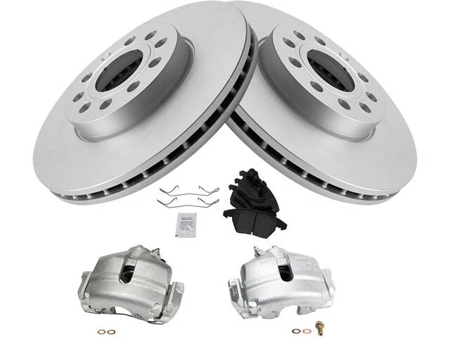 Set of 4 Brake Pads Rotors Calipers for Volkswagen Golf (2010–2014) 76164CTGS