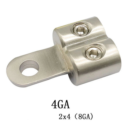 Set of 2 0/4 Gauge Screw Wire Butt Ring Terminal Connectors for Car Audio