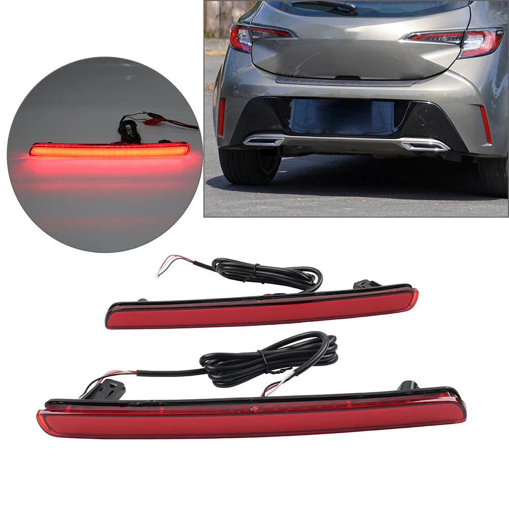 2X Red Rear Bumper Tail Light Brake Lamp for Toyota Corolla (2019–2022)