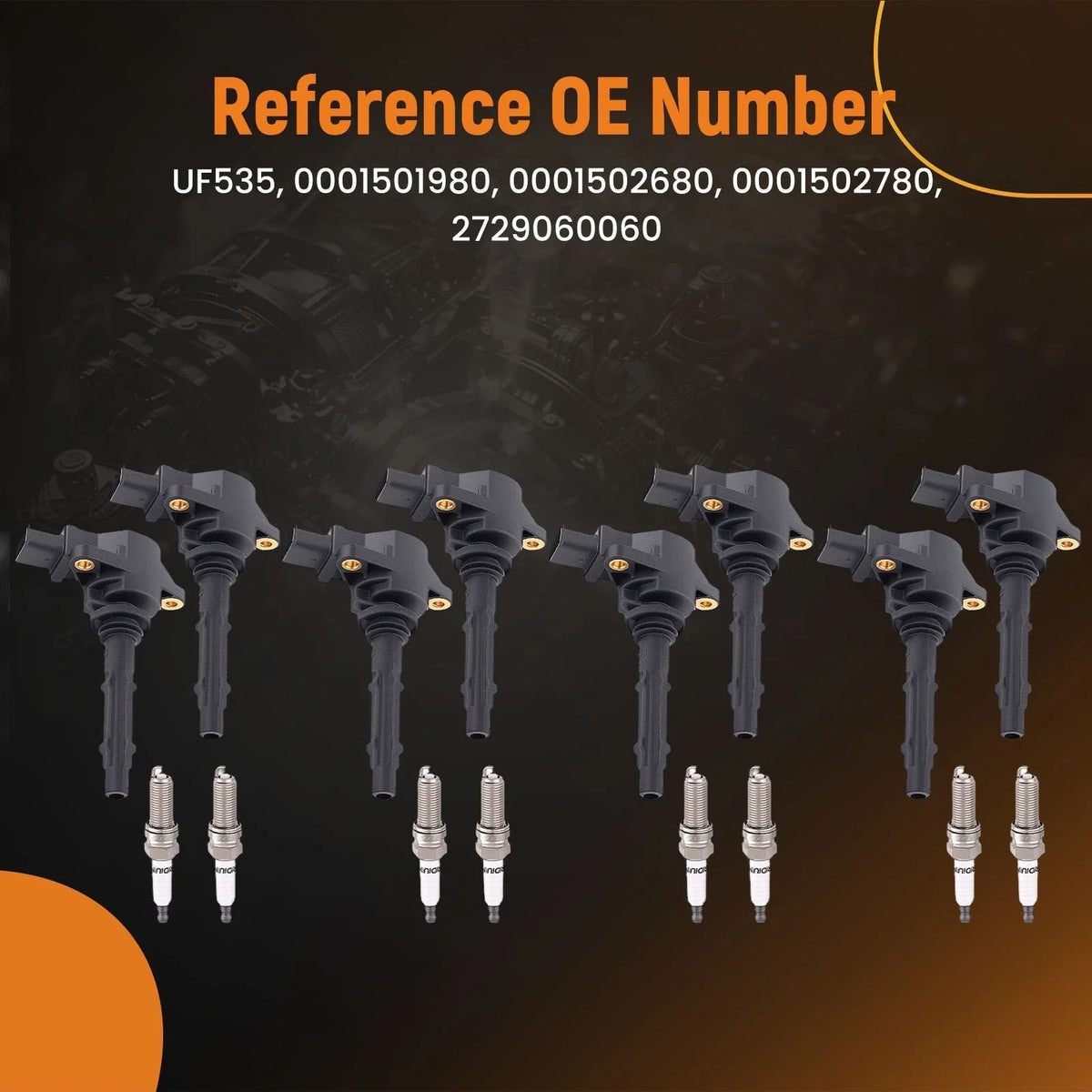 Set of 8 Ignition Coils for Mercedes GL450 GL550 S450 S550 (2007–2012)