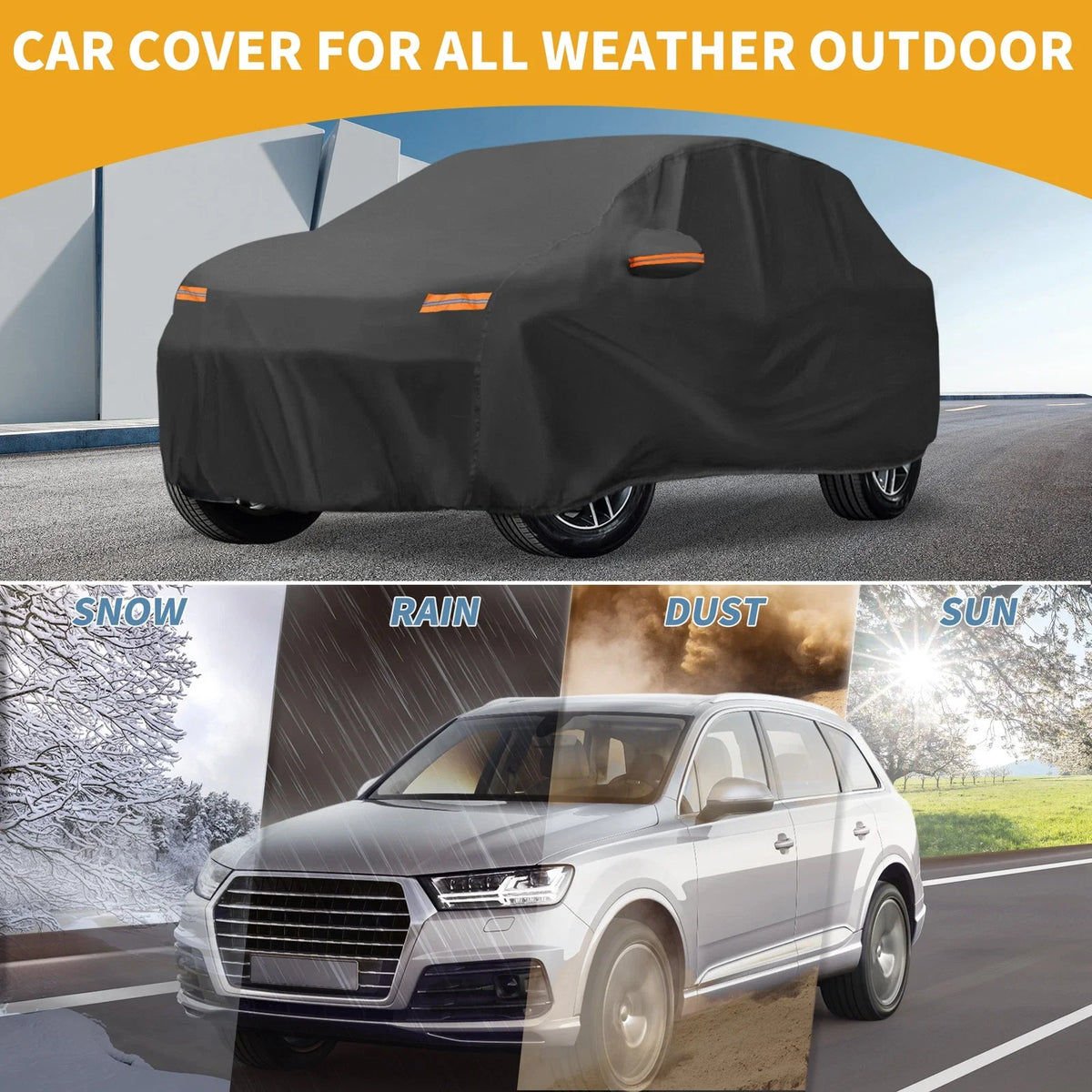 Waterproof Car Cover for Nissan Qashqai (210D-PU, Black)