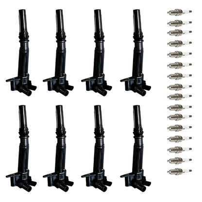 Set of 8 Ignition Coils & 16 Spark Plugs for Ford F-250 F-350 (2018–2022)