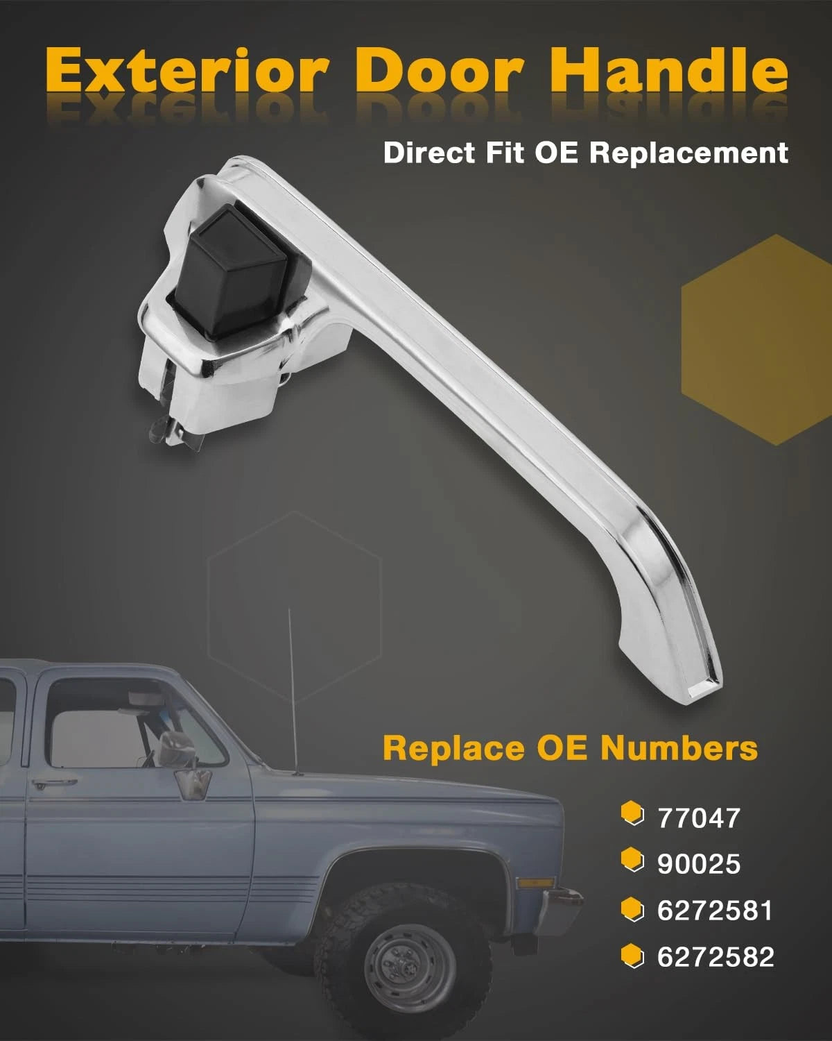 Pair of Chrome Metal Exterior Door Handles for (1973–1991)