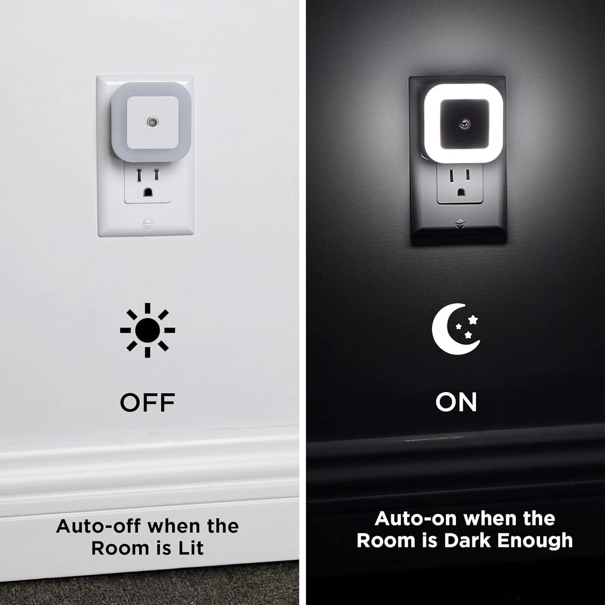 6X Night Lights for Auto-On/Off Dusk to Dawn Lighting