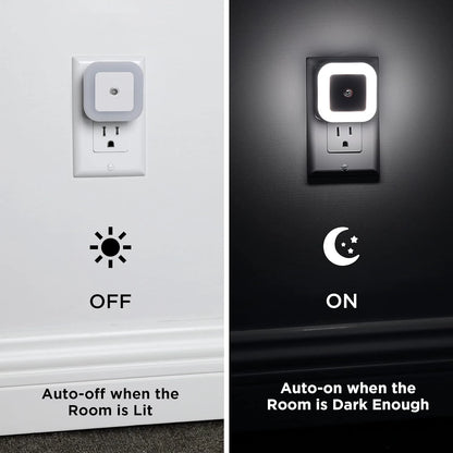 6X Night Lights for Auto-On/Off Dusk to Dawn Lighting