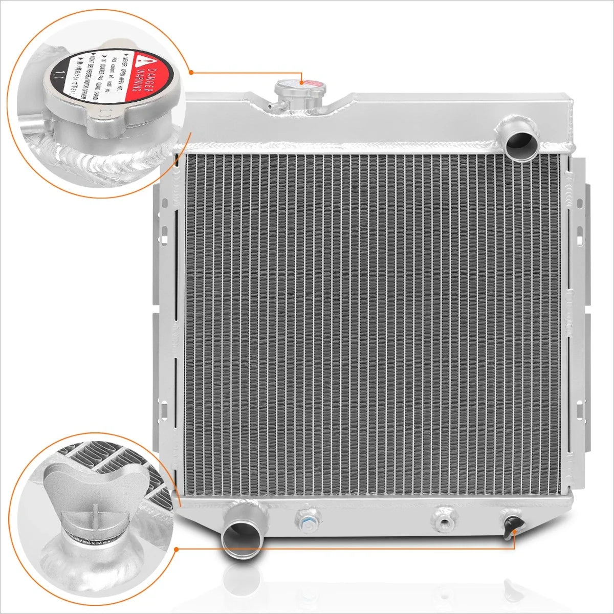 3-Row Aluminum Cooling Radiator for Ford Mustang 1965-1966, Mercury Comet 1964-1965