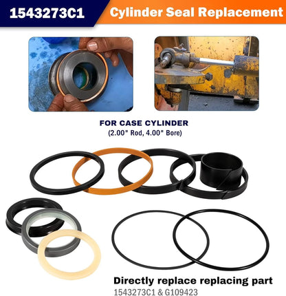 10PCS Cylinder Seal Kit for Case Backhoe Loaders & Crawler/Dozers