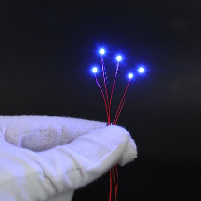 50PC Pre Wired Blue SMD LEDs Lighting Kits #0402 Micro LEDs