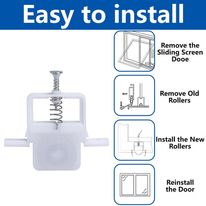 Set of 4 Screen Door Roller Wheels for Sliding Doors