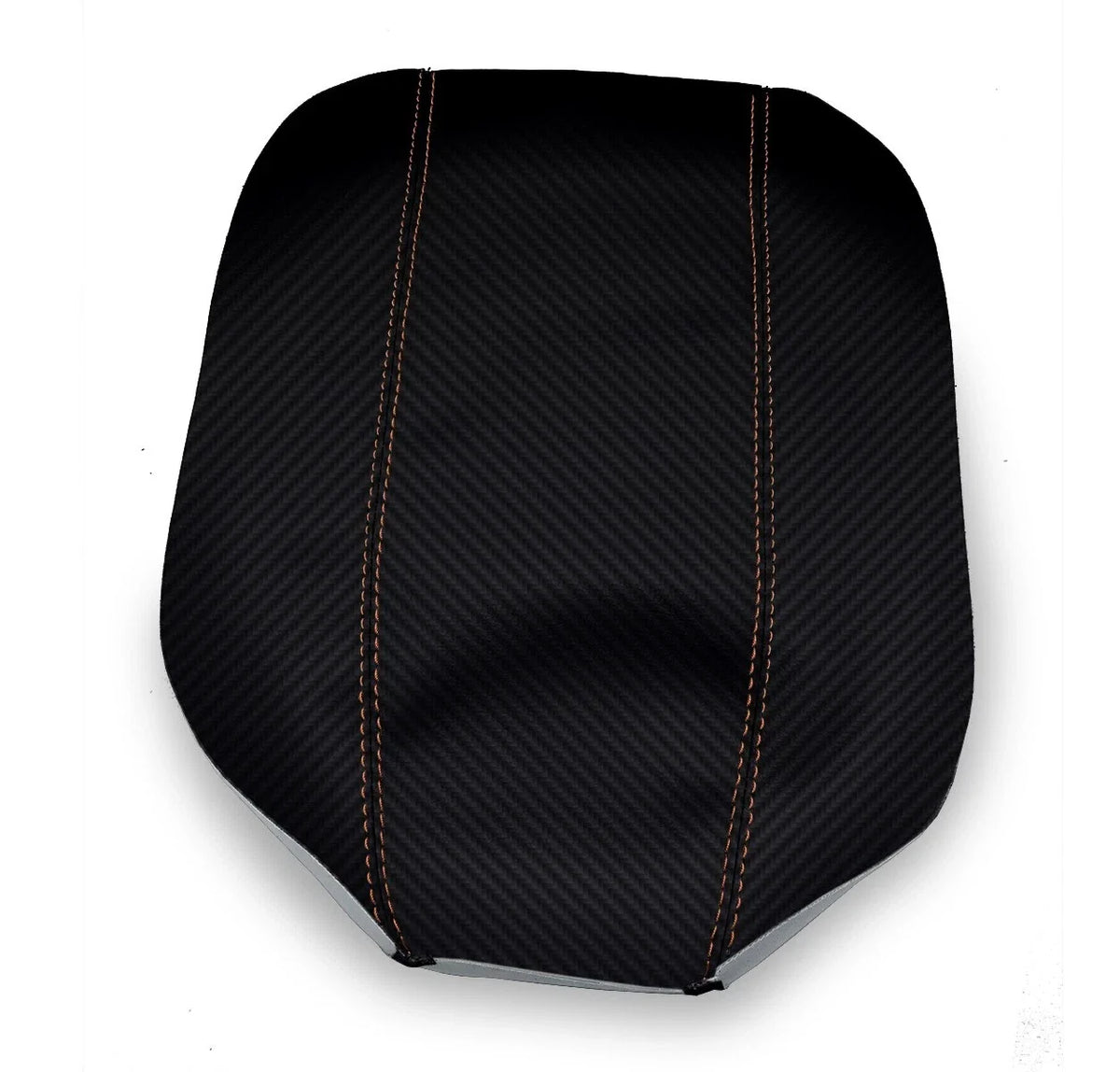 Console Lid Armrest Cover for Chevrolet Camaro (1982–1992) Carbon Fiber Orange Stitch