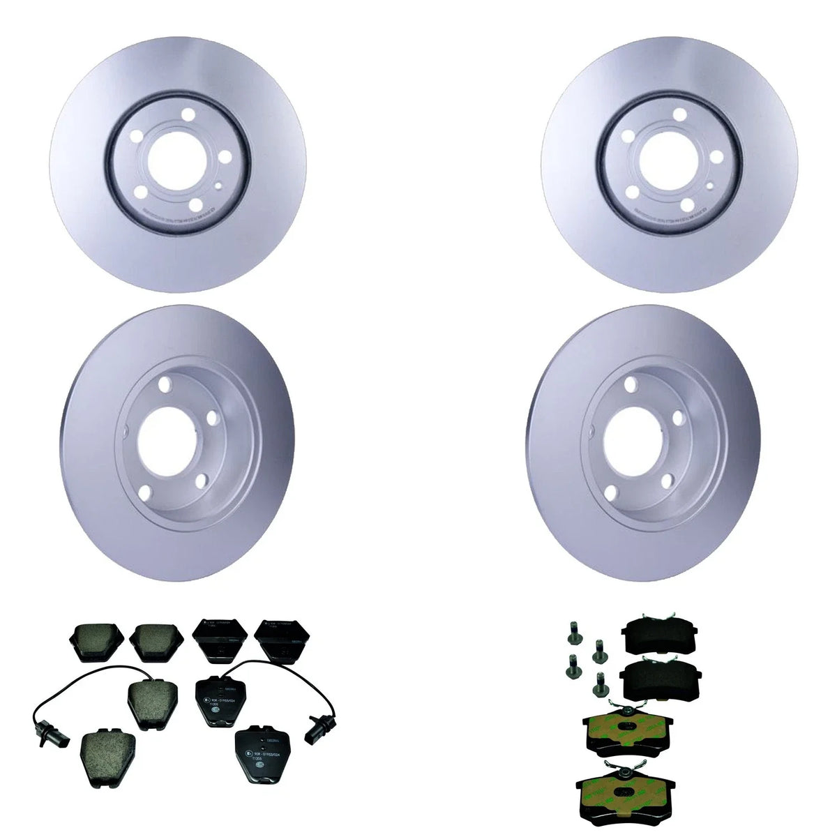 Set of 4 Hella Low-Met Disc Brake Rotors & Pads for Audi A4 (1996–2001)