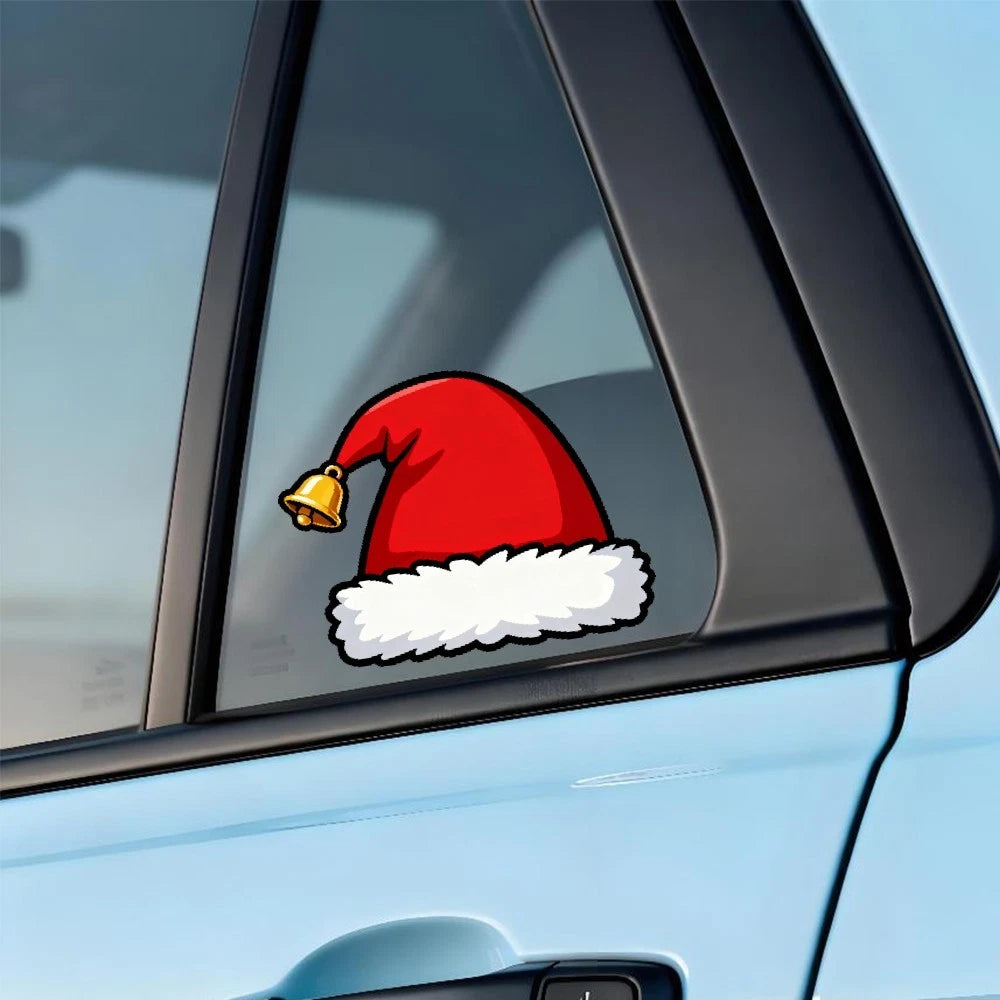 Christmas Hat Stickers for Car Water Cup - Customizable Vinyl Material