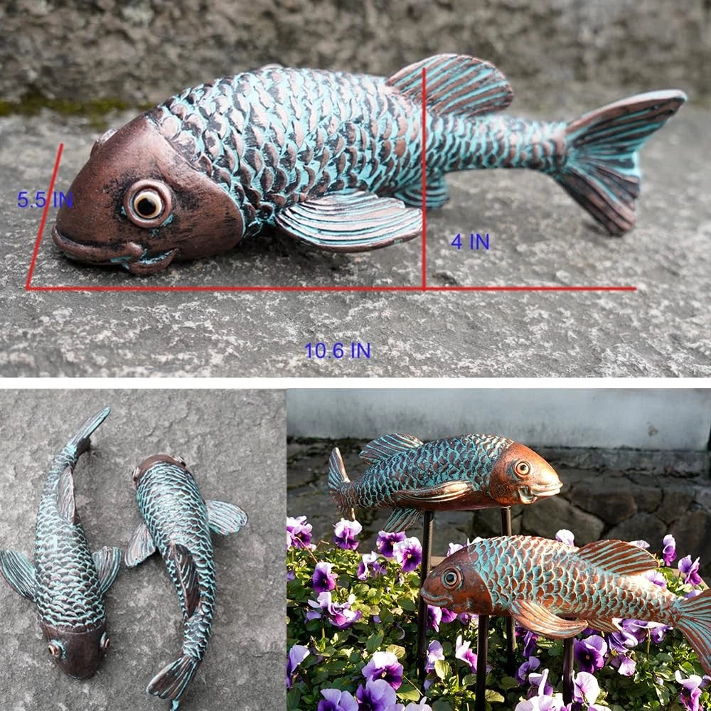 Koi Fish Garden Sculpture for Outdoor Decor
