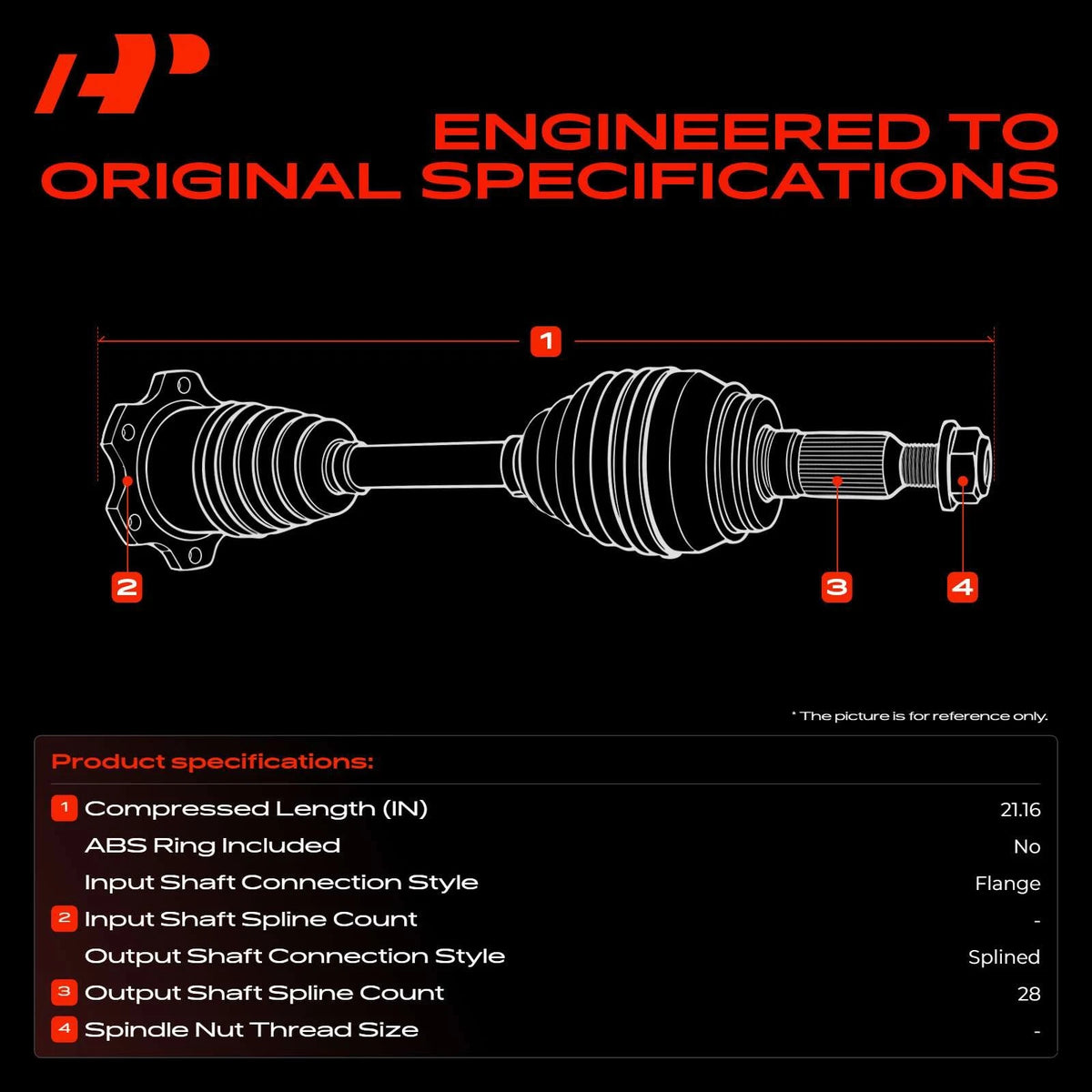 Front Right CV Axle Assy for Mitsubishi Montero (1992–1996, 1999–2000) MB620834, MR276860, MR276870, 66-3354