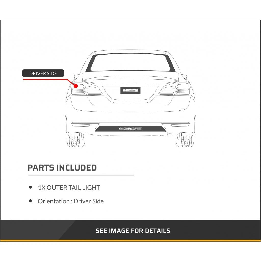 Tail Light Driver Side Outer for Toyota Yaris (2016–2020) LLX-TO2804127C-CL360A71, TO2804127