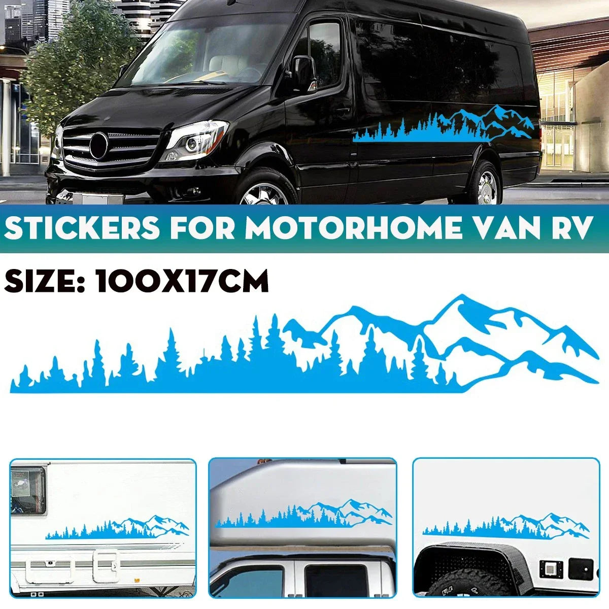 Side Body Decal Sticker for Truck SUV RV Trailer Camper Tree Mountain Forest