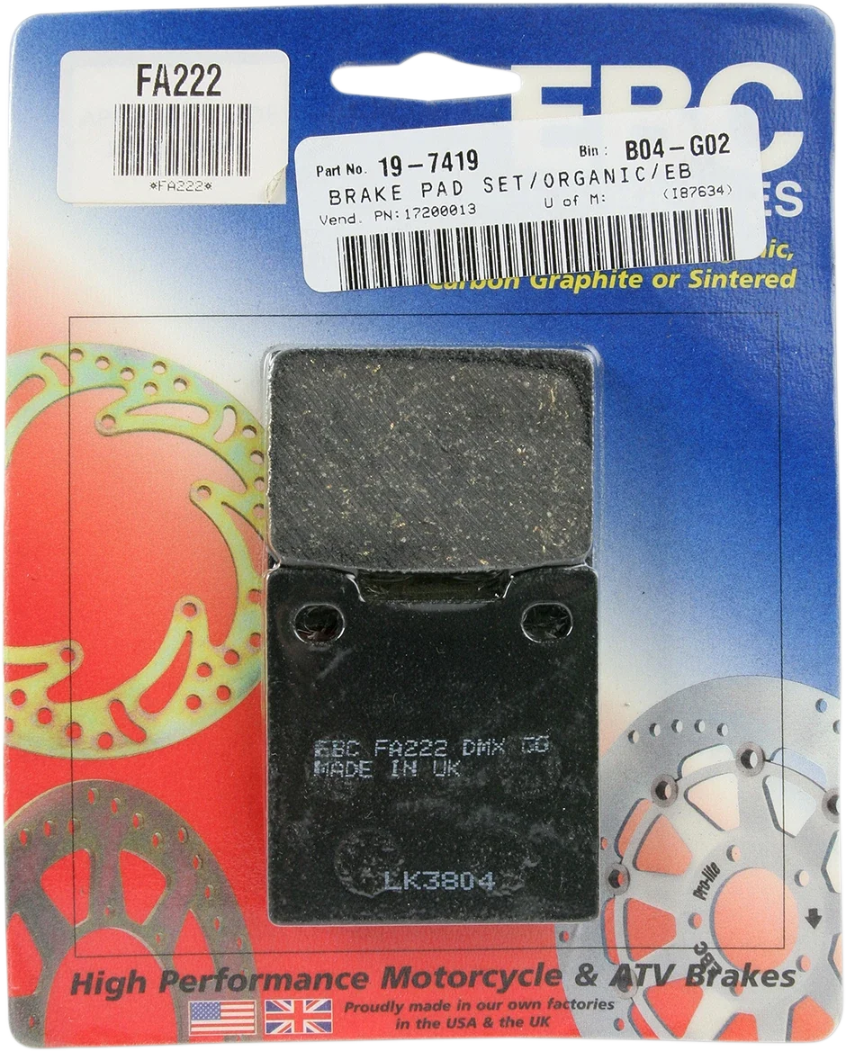 EBC Organic Brake Pads FA222 for