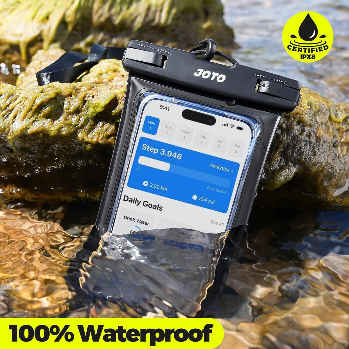 2X Waterproof Phone Case for iPhone 16 15 14 13 Plus (Universal) Black