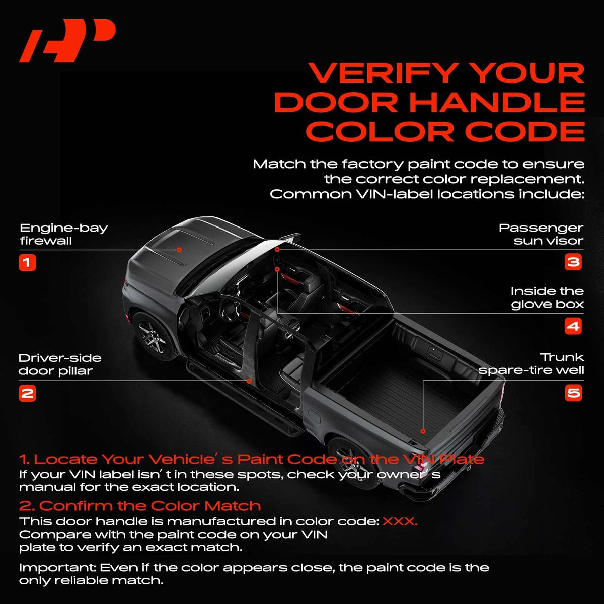 Front Right Door Handle for Chevy Silverado 1500 (2007–2013) 20954801, 20954801GBA