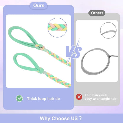 4 Pcs Spiral Hair Ties for Women (Pack of 4) - Bright Colors