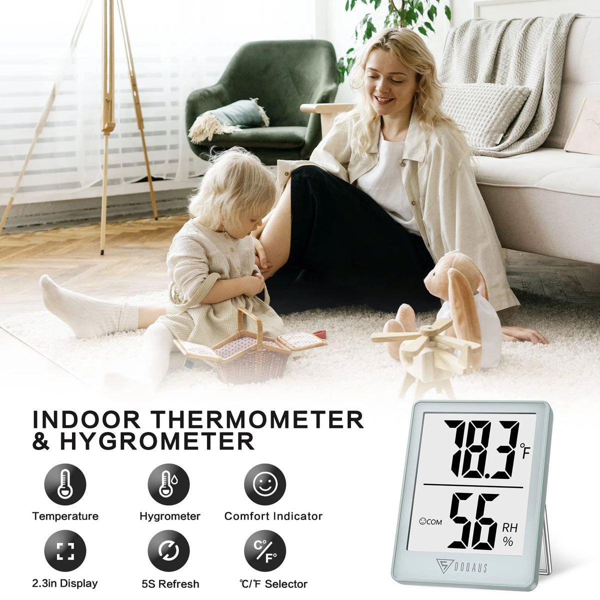 Digital Hygrometer Indoor Thermometer for Home Use