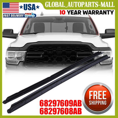 Set of 2 Front Windshield Molding for RAM 1500 2500 3500 4500 (2009–2022) - 68297609AB 68297608AB