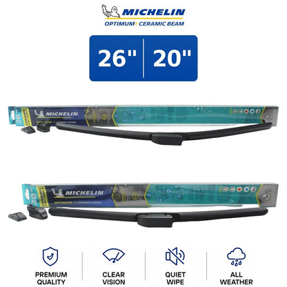 Set of 2 Michelin Optimum+ Ceramic Beam Wiper Blades for A8 Quattro (2011–2016)