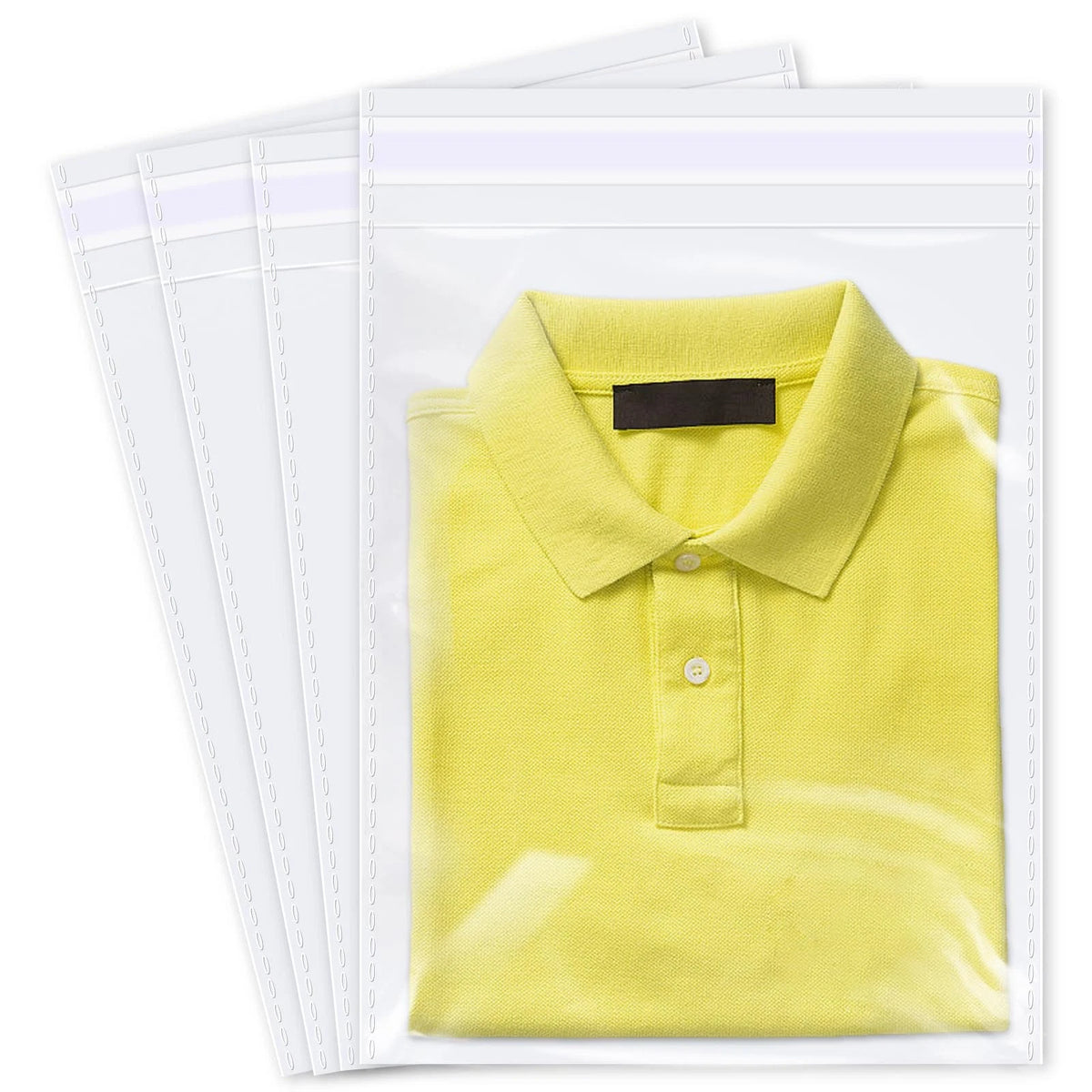 500 Pcs Clear Plastic Cellophane Bags 10" x 13" Resealable Self-Sealing