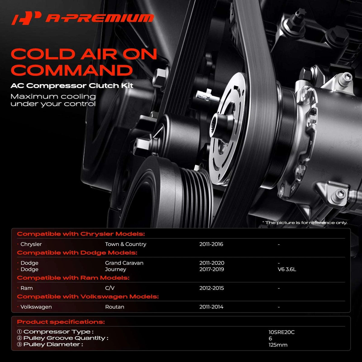 A/C Compressor Clutch Kit for Dodge Grand Caravan Journey