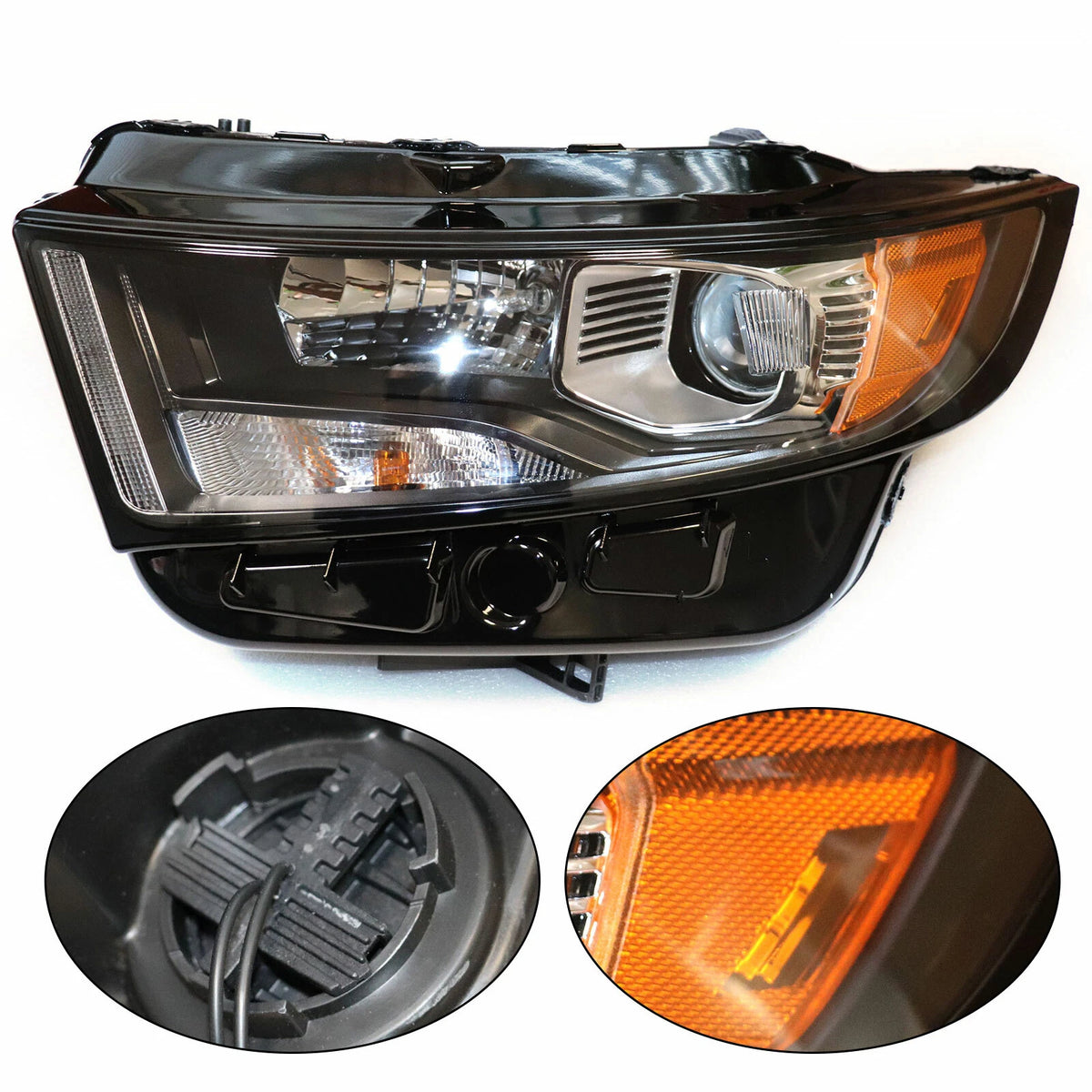 Halogen Headlight Assembly Left Driver Side for Ford Edge (2015–2018) FO2503341, FO2502341, FO2502342, FO2503342