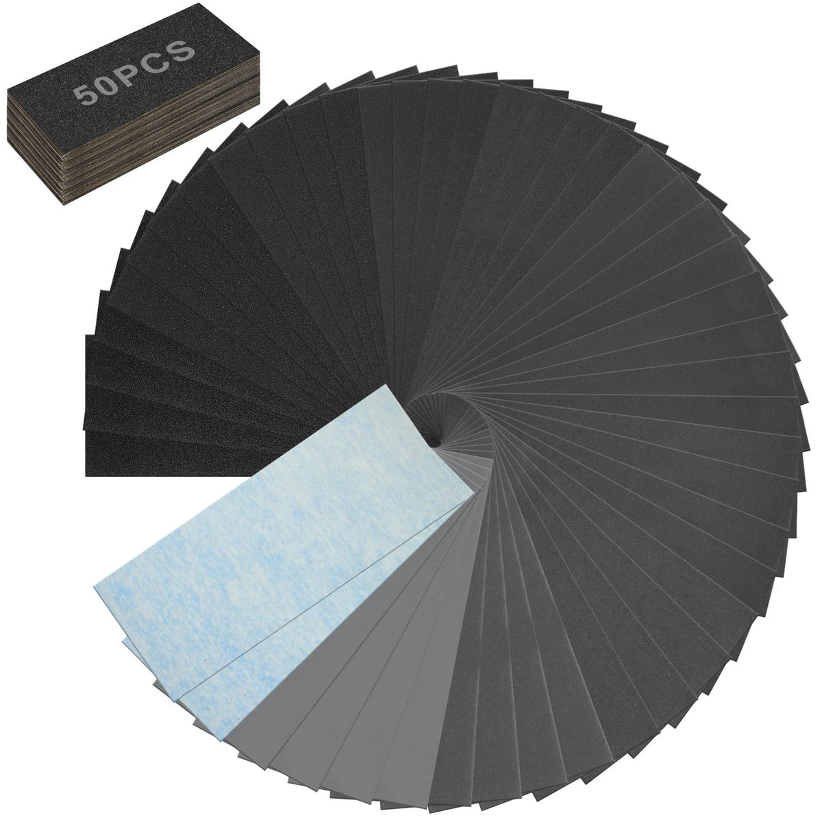 50PCS Sand Paper Set for Automotive Use (9 x 3.6 inches, 13 Grits)