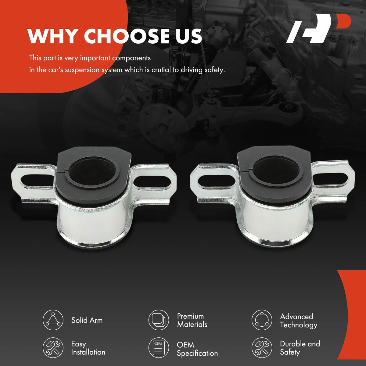 2X Front Sway Bar Bushing Kit for Chevrolet Tahoe Blazer (2001–2006) 14015724, K7326
