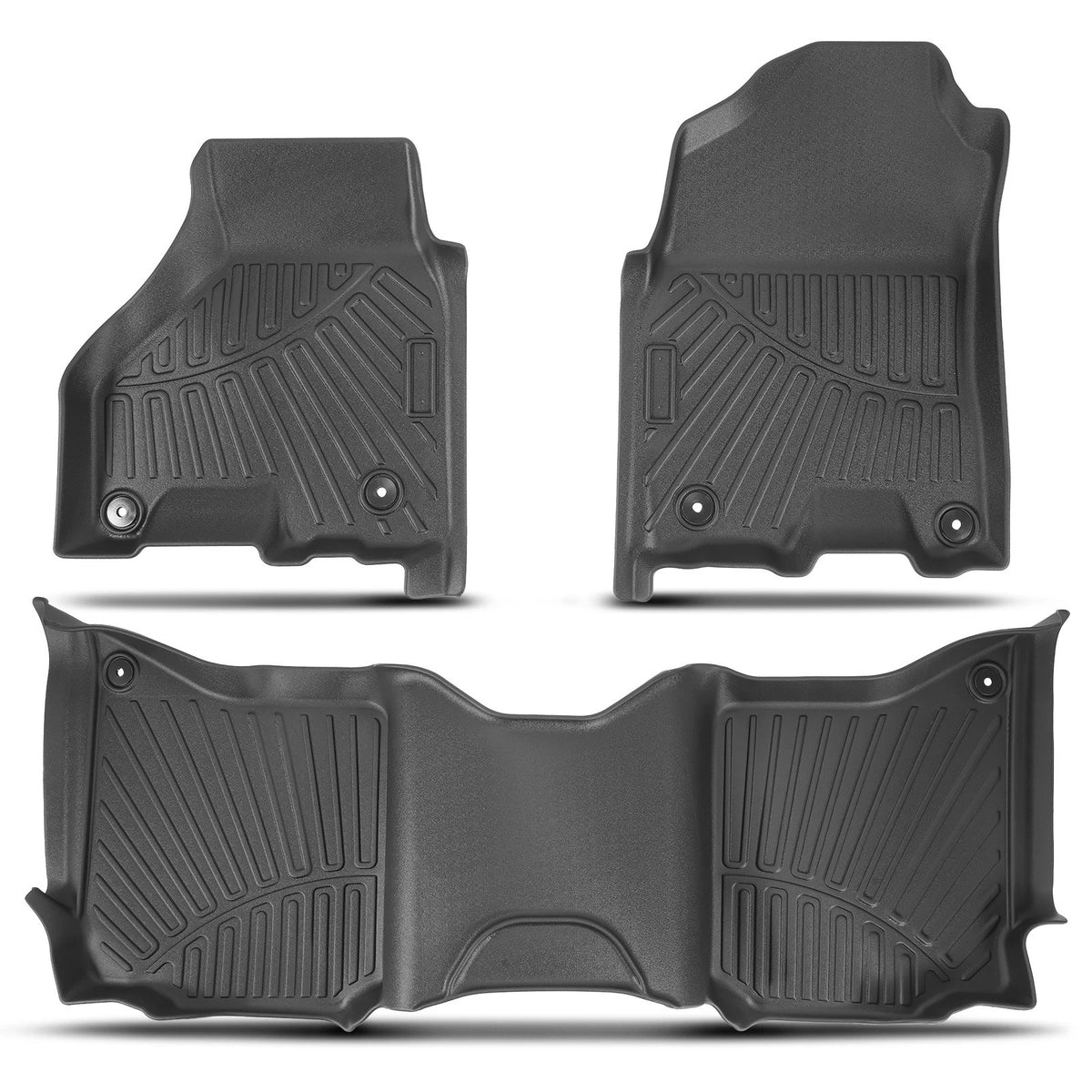 3pc Rubber Floor Mats for Dodge Ram 1500/2500/3500 Crew Cab (2013–2025) I8T7H6