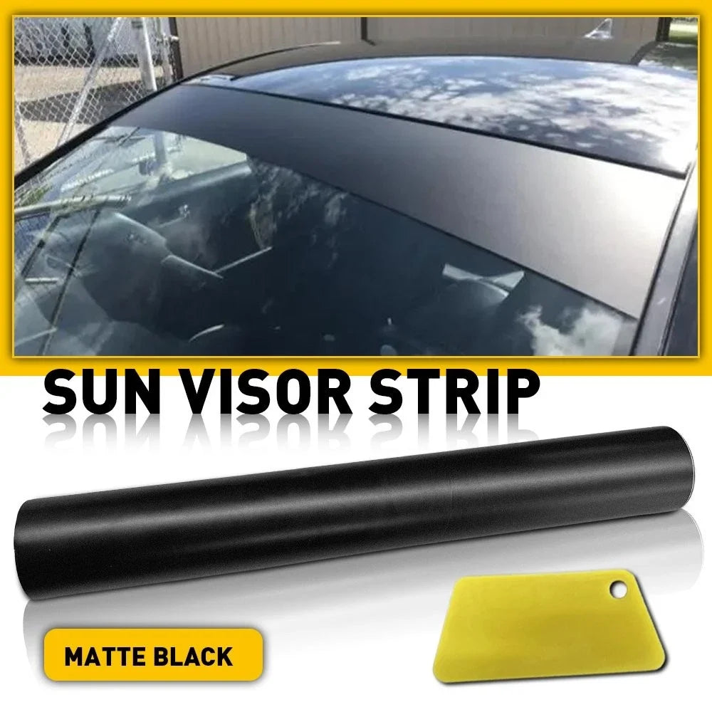 Matte Black Vinyl Windshield Banner Decal for Toyota Prius (Sedan)