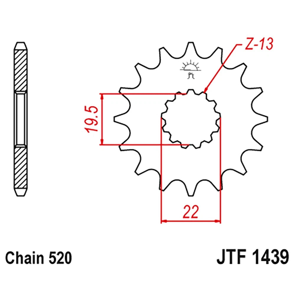 12T Front Sprocket for Suzuki Quadrunner 185 1984–1987 JTF1439.12a