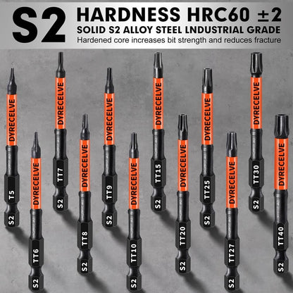 12-Pack Impact Security Torx Bit Set 3-Inch Long S2 Steel