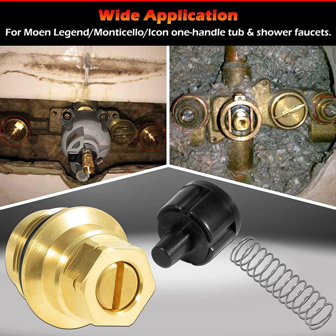 Stop-Check Valve Kit for Moen Legend, Monticello Tub & Shower Faucets