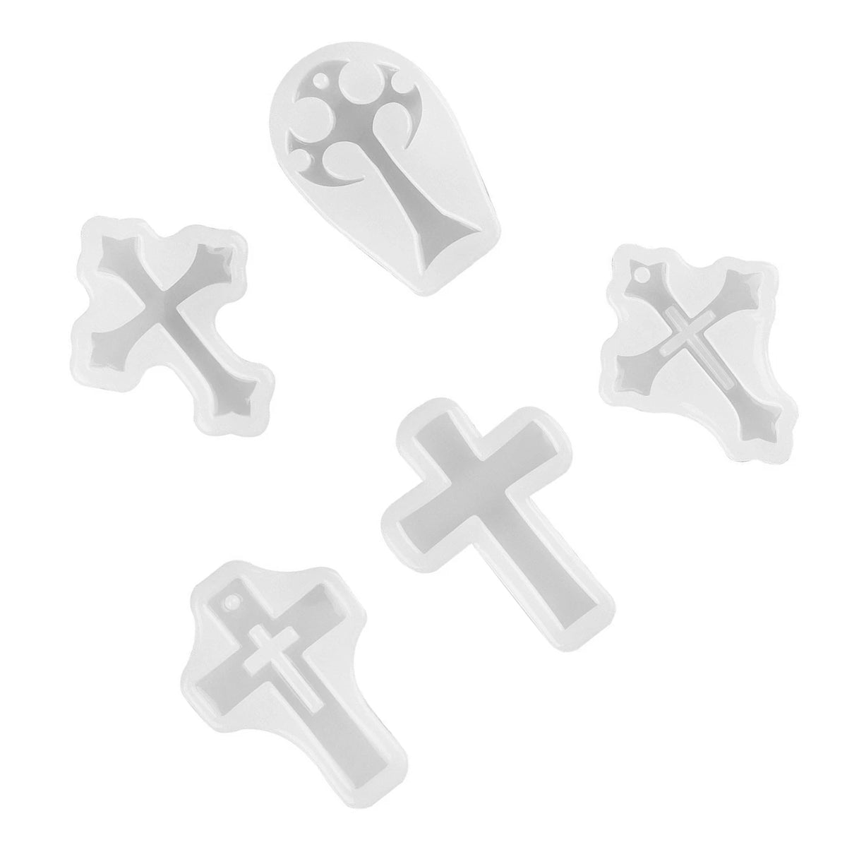 5-in-1 Silicone Cross Resin Mold for Jewelry Making