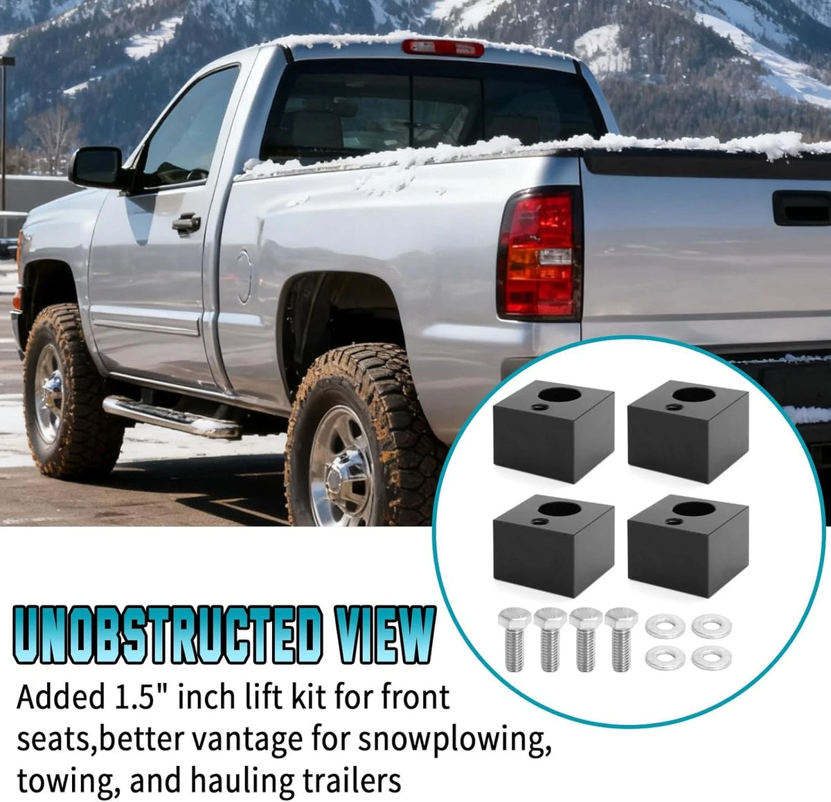 1.5" Front Seat Riser Spacer Lift Kit for Chevy Silverado/GMC Sierra (1999–2013)