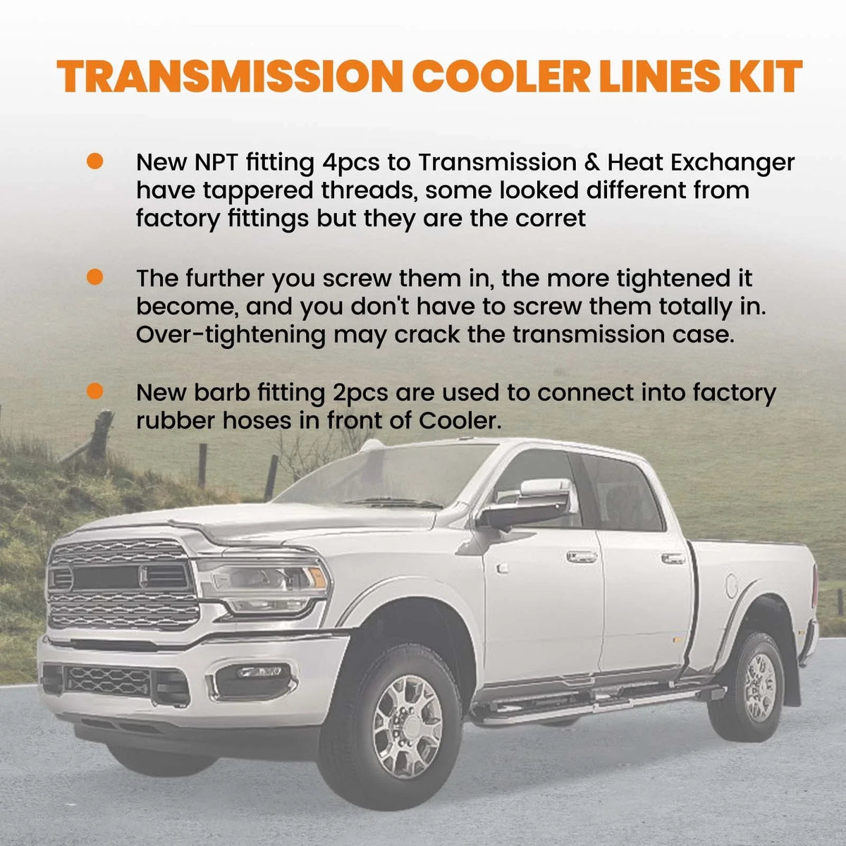 47RE Transmission Cooler Lines Kit for Dodge Ram 5.9L (1996–2002)