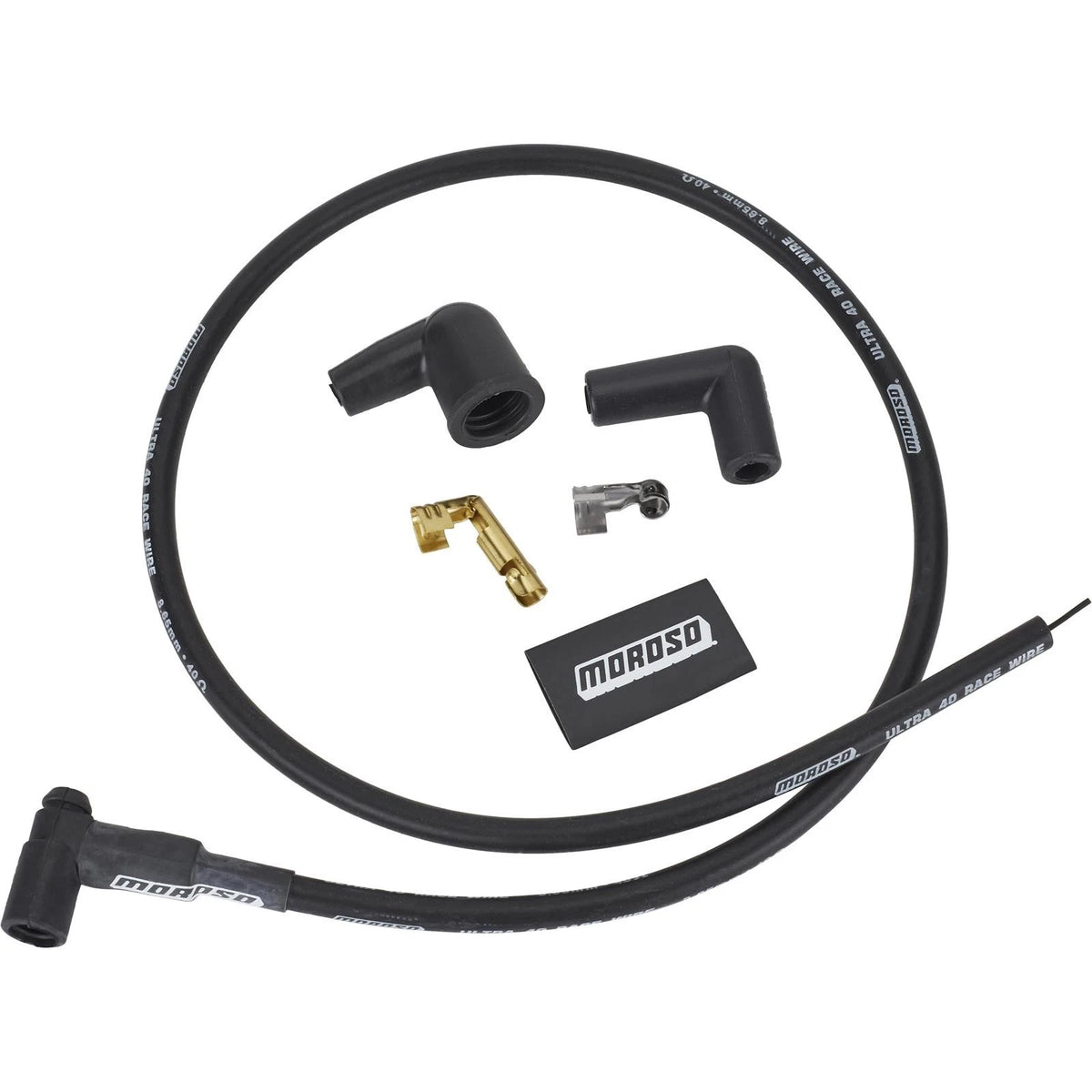 Set of 4 Moroso 28580 Custom Wires for Chevy Small Block (90 Degree, Black)