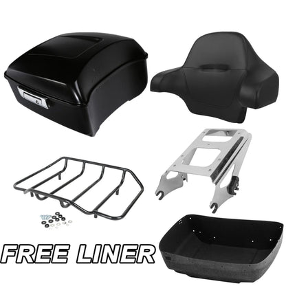 Matte Black Trunk Pad Mount Rack for Harley Touring Road King (2009–2013)
