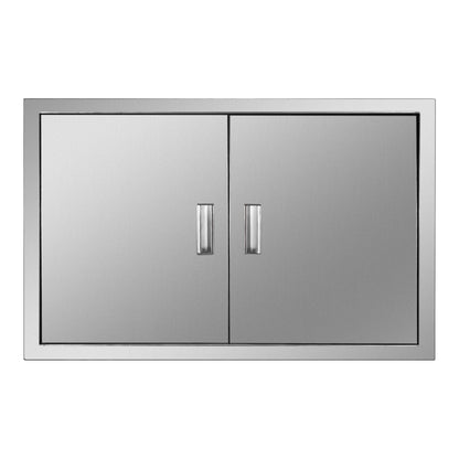 Double Access Door for Outdoor Kitchen (33W x 22H Inch, Stainless Steel)