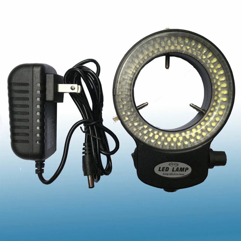 2X LED Bulbs Microscope Ring Light Illuminator Lamp with Brightness Control